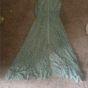 Green Halter Sleeveless Maxi Sundress